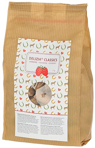 Kerbl Delizia Belohnungswürfel Classic (für Pferde, 1 kg Beutel, Geschmacksrichtung Himbeere, mit natürlichem Gehalt an Mineralstoffen, Pferdesnack) 325009