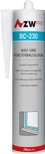 ZWpro BC-230 Bau- und Fenstersilikon, universell anwendbar, Farbe: dunkelbraun, Inhalt: 310 ml