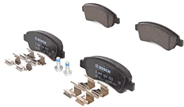BOSCH Juego de pastillas de freno Delantero con muelle & con accesorios | Low-Metallic 0 986 494 623