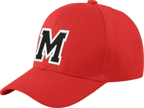 Morefaz Unisex Jungen Mädchen Mütze Baseball Cap ROT Hut Kinder Kappe Alphabet A-Z TM (M)