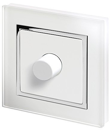 RetroTouch 1 Gang 2 Way Dimmer Switch 3-200W LED & Halogen White Glass CT 02040