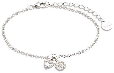 XENOX XS2930 Damen Armband Herz Happy Hour Sterling-Silber 925 Silber Weiß Zirkonia 18,5 cm