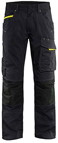 Blaklader 14951330 Service Shorts mit Nageltaschen, Schwarz/Gelb, grootte D124