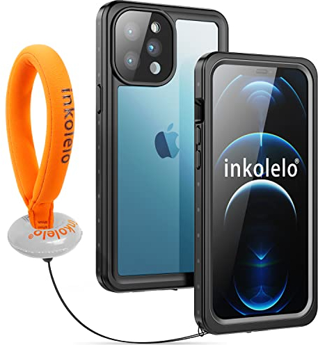 Waterproof Case for iPhone 12 Pro Max IP68 Certified Waterproof 360° Shockproof Protective Full Sealed Waterproof Case Cover for iPhone 12 Pro Max (Matte Black/Orange)