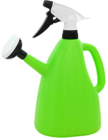 2 in 1 Gießkanne mit Sprüher Multifunktional Gartensprüher Auslaufsicher Kunststoff Gießkanne Wassersprühflasche für Gartenpflanzen Indoor Outdoor Pflanzen Grün