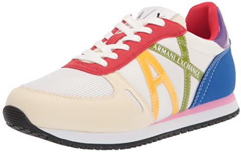 Armani Exchange Damen niedrigem Schaft Sneaker, Mehrfarbig, 36 EU