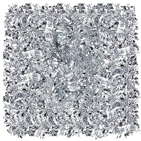 39.4 Feet Christmas Tinsel Garland Shiny Party Tinsel Garland Metallic Tree Xmas Hanging Decoration for Christmas Tree Decoration Wedding Party(Silver)