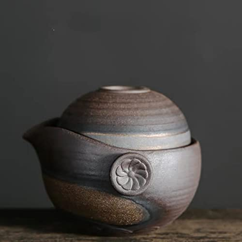 VIXDA Teiera in Ceramica in Stile Giapponese Kung Fu Gaiwan Ceramica Grossa Bollitore Tazza d'Acqua Set da tè da Viaggio Portatile Tazza da tè per Ufficio Bicchieri
