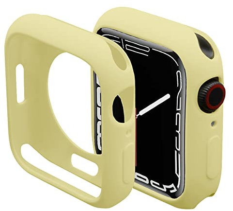 Miimall Funda Compatible con Apple Watch Series 7 45mm, [SIN Protector de Pantalla] TPU Anti-Rasguños Protección Carcasa para iWatch Series 7 45mm-Amarillo