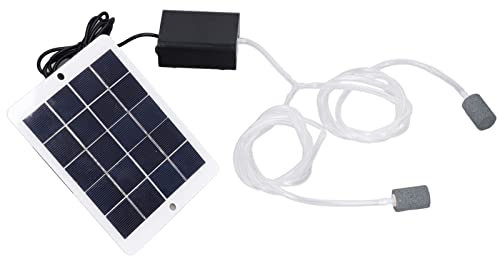Jinyi 3W Solarbetriebene Sauerstoff-Luftpumpe, Solar-Teichbelüfter, Fischbelüfterpumpe mit Zwei Ausgängen für Sonnenbetriebenen Brunnen, Fischteich, Teichbelüftung, Hydroponik