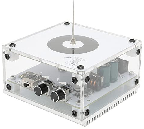 ciciglow Bobina Tesla de Música, Bobina Tesla de Música Táctil de Arco, Transmisión Inalámbrica, Altavoz de Plasma Blanco, con Luz, para Regalos de Enseñanza(Blanco)