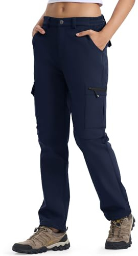 YSENTO Damen Softshellhose Winter Outdoorhose Wanderhose Skihose Thermohose | Wasserdicht Winddicht Fleece Gefüttert Warme Snowboardhose Trekkinghose Funktionshose