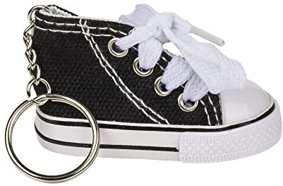 Porte-clé chaussure de sport noire, blanche, bleue, rouge ou rose - Basket, pendentif de voiture, sac à main (noir)
