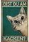 FiveMileBro Bist du am Katchen Katze Bild Poste, Lustiger Spruch poster Toilette Deko, Bathroom Toilet WC Decoration (graue Katze, 20cmx30cm)