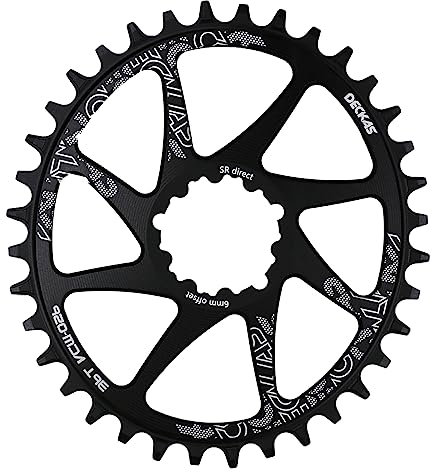 DJC Fahrrad-Kettenblatt, Direktmontage, 6 mm, Offset-Kettenblatt für Sram GXP Interface Kurbelgarnitur, Aluminium, leicht, 30, 32, 34, 36, 38 Zähne (oval 38T)