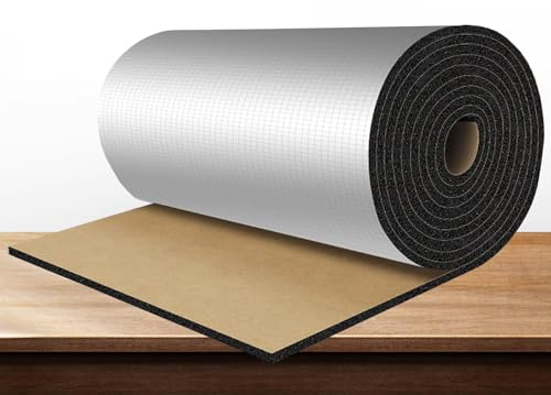 Premium Isolierfolie Dämmfolie,Doppelte Alu-Luftpolsterfolie,Dachisolierung 5-50mm Isolierungsfolie Wärmehaltung,99% Anti-Uv Feuerfest Wasserdichte Kautschuk Isoliermatte (1x1m/3.3x3.3ft,10mm thick)