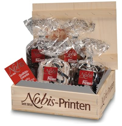 Nobis Printen - Export-Kiste Weich 1.200g, Aachener Printen in edler Holzkiste, köstliche Weichprinten von Nobis aus Aachen