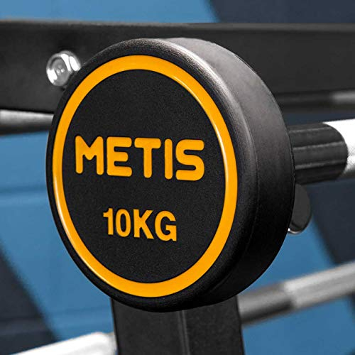 METIS Langhanteln | Gummi Langhanteln | Heim Fitnessgeräte | in 5 Gewichtsvarianten | Komplettes Set erhältlich (10kg)