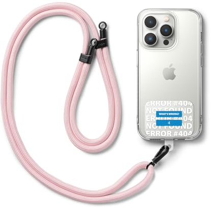 Ringke Holder Link Strap Blue Label [Kordel mit TPU Design-Tag] Crossbody Handykette Universal zum Umhängen Kompatibel mit Universeller Handyhülle - Pink