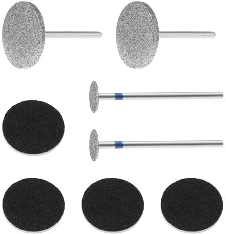 VGOL 4PCS Nail Disc Polishing Head Sanding Disc Nail Drill Bits with Round Sandpapers Electric Foot File Drill Bits Nail Tools for Manicure Pedicure DIY Nail Art