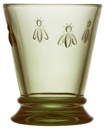 La Rochère-Lot 6 verres à eau vert olive-ABEILLE-Origine France Garantie