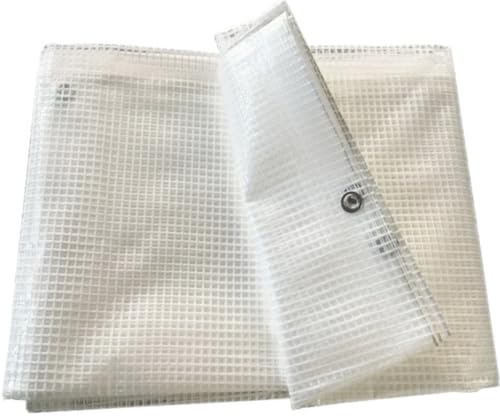 EXTRA DICK! Abdeckplane 4 x 5m TRANSPARENT Wasserdicht + 1 Bildmagnet! Gewebeplane mit Ösen Gartenplane Gewächshausfolie transparente Plane für Outdoor Garten Gartenmöbel Camping Abdeckfolie