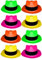 UV Floor - Lot De 12 Chapeaux Fluorescents L-XL - Spéciale Lumière Noire et Ultra Violet - 4 Couleurs Vives - Accessoire Fluorescent - Plastique fin