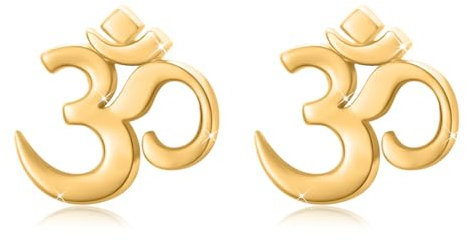 Gold Aum Om Ohm Ohrstecker für Frauen Teenager Mädchen Sterling Silber Spirituelle Yoga Om Symbol Ohrringe