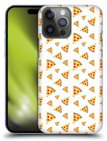 Head Case Designs Offizielle PLdesign Coole Lustige Pizzastücke Weiß Ernährungsmuster Harte Rueckseiten Handyhülle Hülle Huelle kompatibel mit Apple iPhone 14 Pro Max
