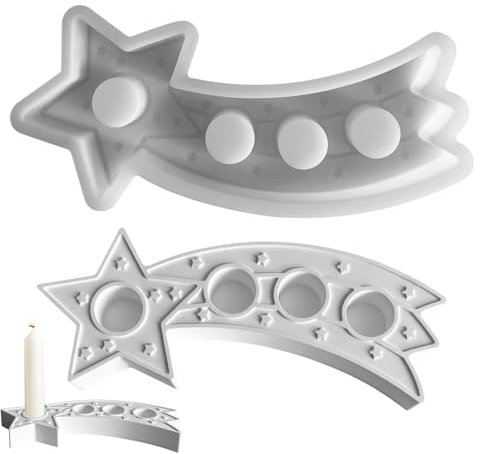 Silikonformen Gießformen Weihnachten, Stern 4 Löcher Sockel Kerzenhalter Gießform Silikon Zum Gießen Gips