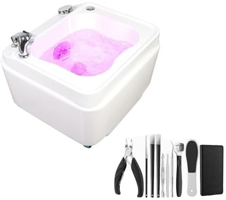 Foot Baths & Spas with Heat and Massage Colorful Lamp Footbath with Pedicure Foot Rest Feet Spa Tub Spa Foot Bath Pedicure Acrylic Footbath (Color : with water pump)