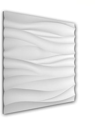 PRO[f]home® - 1 x 3D Wandpaneel 159001 Profhome 60 cm x 2,2 cm x 60 cm weiß Polyurethan Hartschaum vorgrundiert leicht robust extrem maßhaltig