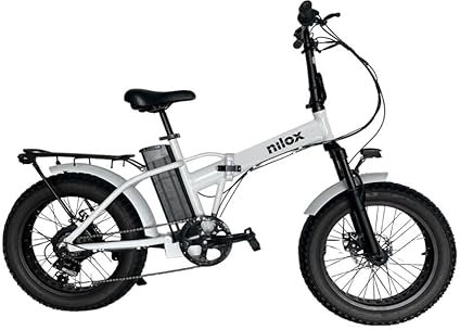 Nilox K10 Plus Fat Bike Elettrica, Bici Elettrica Pieghevole ASSEMBLATA IN ITALIA con Batteria Removibile, Bici Elettrica Uomo Donna con Autonomia fino a 60 km, Motore 250W e Cambio SHIMANO 6 velocità