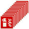 12 Stück Schild Feuerlöscher, 15 x 15 cm PVC Nachleuchtend Selbstklebende Brandschutzschild Feuerlöscher Aufkleber Sicherheitsmarkierung Brandschutzzeichen für Haus Büro Baustelle