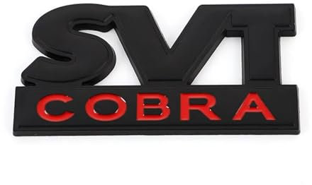 Autoaufkleber SVT COBRA Emblem Abzeichen Heckklappe Aufkleber Fronthaube Kühlergrill Kompatibel mit Shelby SVT Cobra F150 F250 F350 GT Fiesta(Black SVT Sticker)