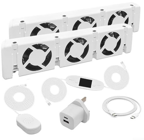 UTTASU Radiator Fan Booster Saving Space Heater Extension with Thermostat for Smart Heating Circulation Quiet Operation Installation Automatic Temperature Control(D-uo set)