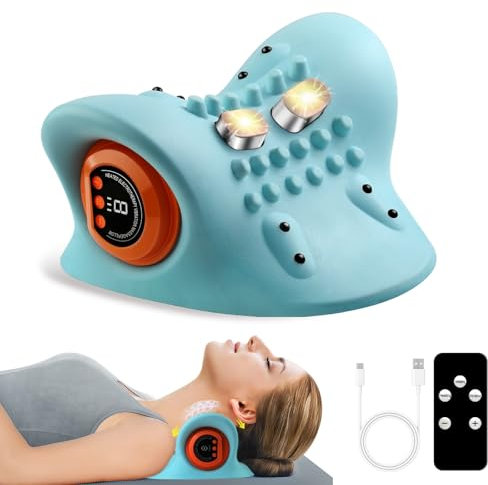 EPROICKS Massaggiatore cervicale elettrico con calore, 2025 nuovo massaggiatore Hugterra senza fili, massaggiatore Shiatsu, cervicale collo schiena massaggiatore con 3 modalità, 6 frequenze regolabili