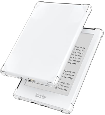 Aircawin Custodia trasparente per Kindle di 8a generazione da 6, sottile per Kindle 8a generazione, leggera, antiurto, trasparente, in morbido TPU per e-reader, trasparente