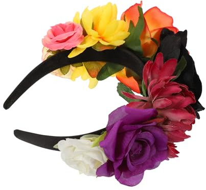 Homoyoyo Halloween Cosplay Rosen Haarband für Mädchen und Teens Künstlicher Rosenhaarkranz Party und Bühnen Kopfschmuck Wiederverwendbares Stirnband