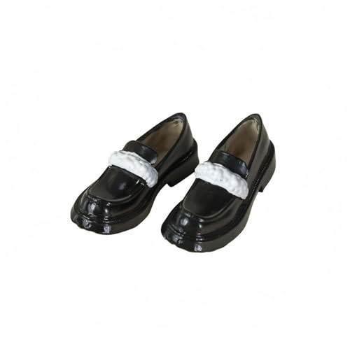 Jinhxofs Doll Loafer Realistic Design Pull-on Doll Shoe Material Miniature Footwear for OB22 Dolls , Black