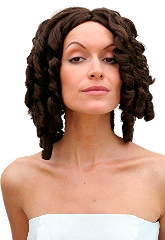 WIG ME UP - PW0049-K8 Perücke Barock Piraten Karibik Spirallocken Brünett