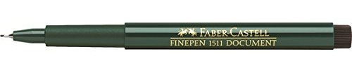 Faber-Castell Fineliner Schreibgeräte, Feines Schwarz 151199 1pièce (S) (schwarz, schwarz, grün, rund, auf Wasserbasis, Metall)
