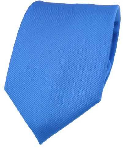 TigerTie Designer Krawatte blau himmelblau hellblau Uni Rips - Binder Tie