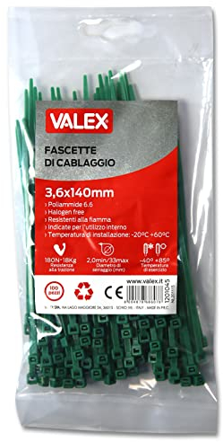 Attaches de câblage vertes Valex