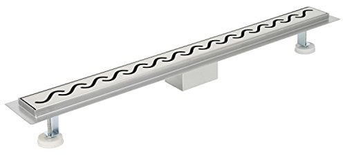 Zelsius Edelstahl Duschablauf Hervey Bay befliesbar | 70 cm | Bodenablauf quadratisch für bodengleiche Dusche | Duschrinne mit Siphon und Haarsieb, Geruchsverschluss | Duschabfluss flach