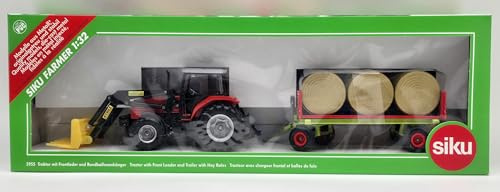 Siku 3955 - Traktor mit Frontlader und Anhänger