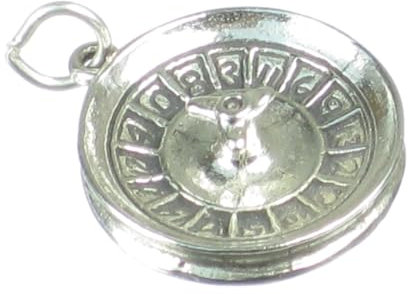 Roulette-Rad Sterling Silber Charm .925 x 1 Glücksspiel Casino Charms