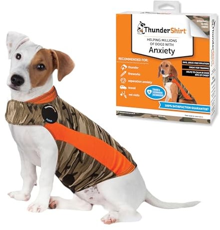 ThunderShirt Hunde-Angstweste, Größe S, Camouflage-Muster | Hautfreundliches Hunde-Angst-Shirt, hilft Stress durch Donner, Feuerwerk und Reisen zu reduzieren