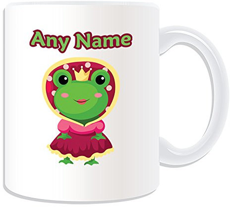 UNIGIFT Personalised Gift - Frog Princess Mug (Fairy Tale Design Theme, White) - Any Name/Message on Your Unique - Crown Prince