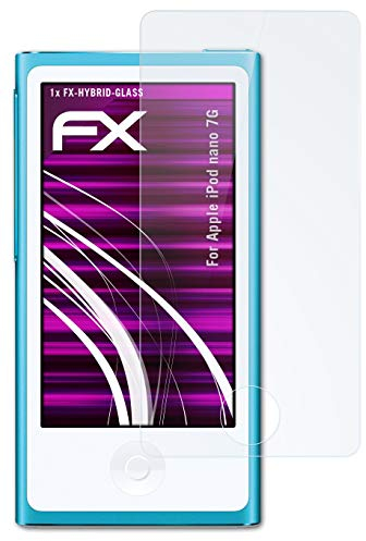 atFoliX Glasfolie kompatibel mit Apple iPod nano 7G Panzerfolie, 9H Hybrid-Glass FX Schutzpanzer Folie
